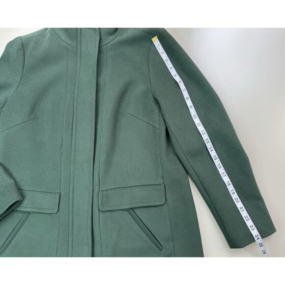 J Jill Womens Mock Neck Zip Front Coat M Green Utility Military Chore Jacket - Picture 6 of 11